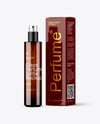 Amber Glass Perfume Bottle with Box Mockup