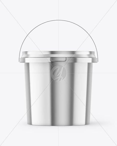 Metallized Plastic Bucket Mockup