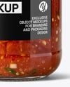 Clear Glass Jar with Tomato Bruschetta Mockup