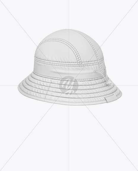 Twill Bucket Hat Mockup - Back Half Side View
