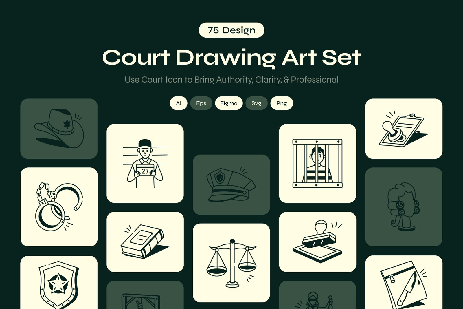Court Drawing Art Set