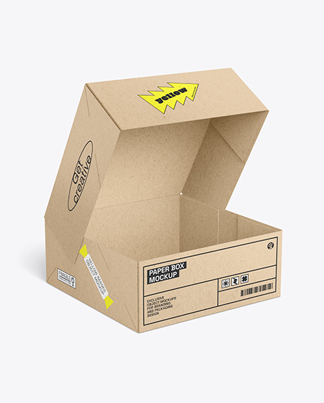 Opened Kraft Cake Box Mockup - Cupcake+Box+Packaging+Mockups+Bundle+-+Design+Cuts