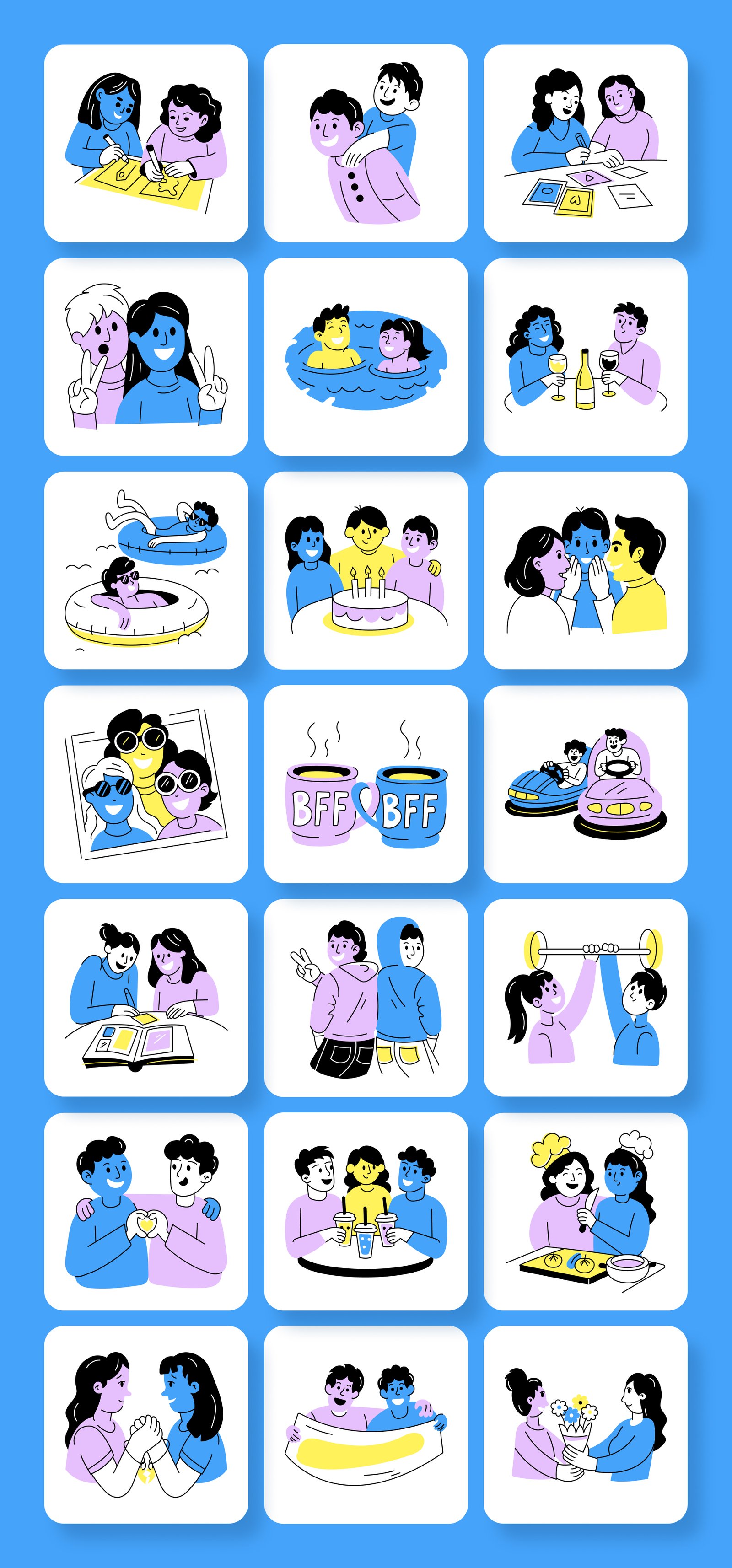 Friends Illustration Art Set