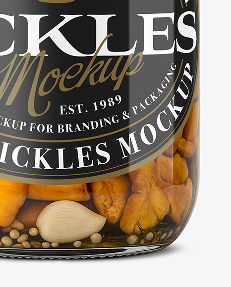 Glass Jar with Chanterelles Mockup