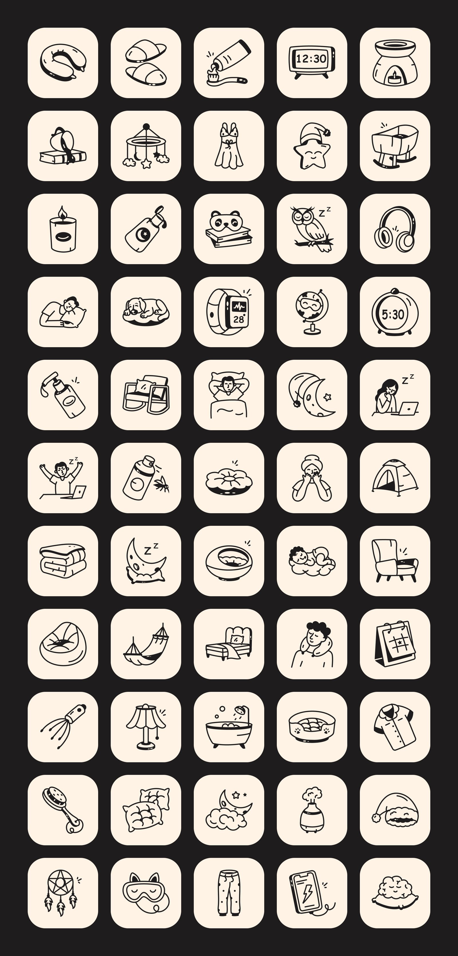 Sleep Doodle Icon Set