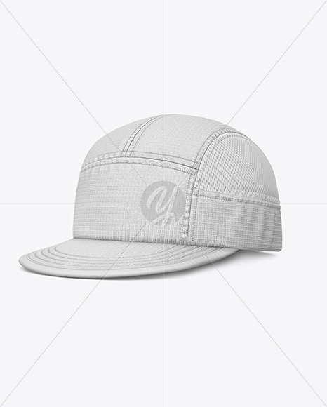 Ripstop Snapback Cap Mockup - Half Side View