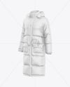Men's Long Down Jacket Mockup - Half Side View