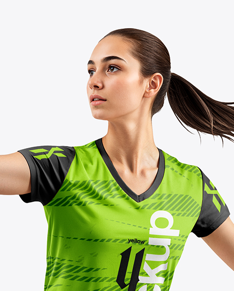 Woman Wearing Badminton Uniform Mockup