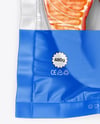 Clear Plastic Flow-Pack with Salmon Fish Steak Mockup