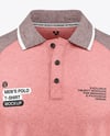 Men's Heather Raglan Long Sleeve Polo Shirt Mockup - Front View