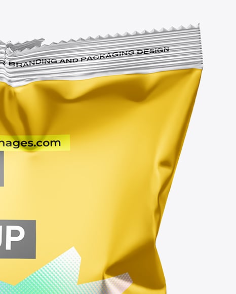 Matte Metallic Snack Bag Mockup