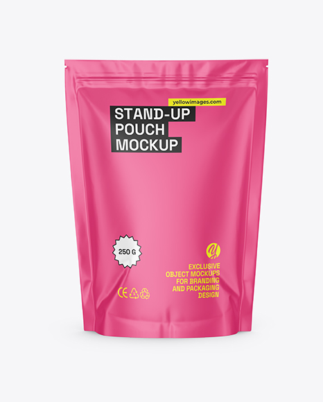 Matte Stand-up Pouch Mockup - Premium PSD Mockups