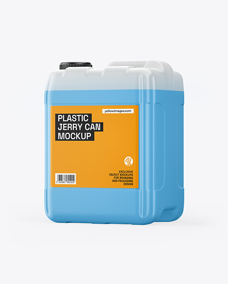 Transparent Plastic 5L Jerrycan Mockup