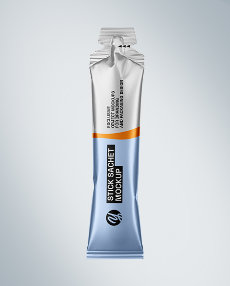 Metallic Stick Sachet Mockup - Front View