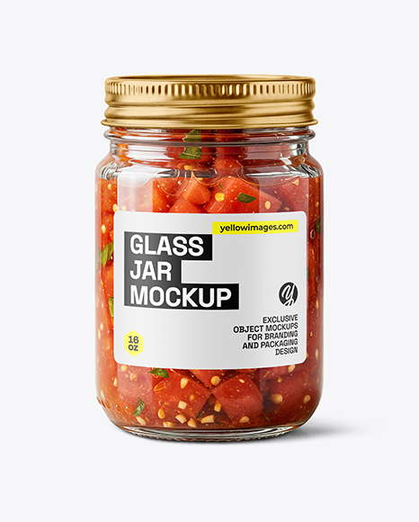 Jar with Tomato Bruschetta Mockup - Packaging mockups