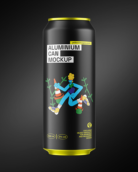 500ml Matte Aluminium Drink Can Mockup