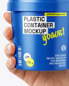 Matte Plastic Container in a Hand Mockup