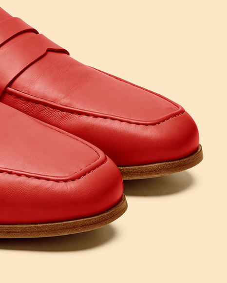 Pair of Women's Leather Loafers Mockup