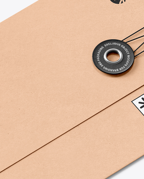 Kraft Paper Envelope with String Mockup