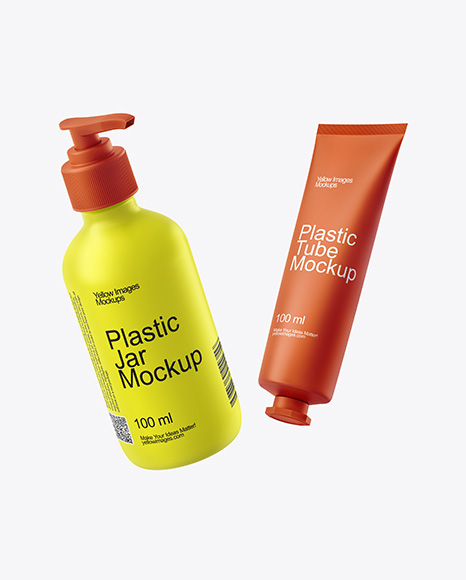 Pump Bottle with Tube Mockup - Brand