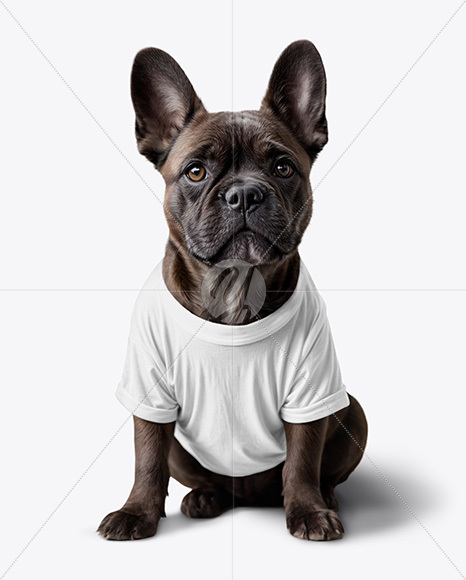 French Bulldog Wearing a T-Shirt Mockup