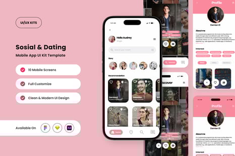 SwipeMate - Interactive Dating & Social App UI - Elegant app