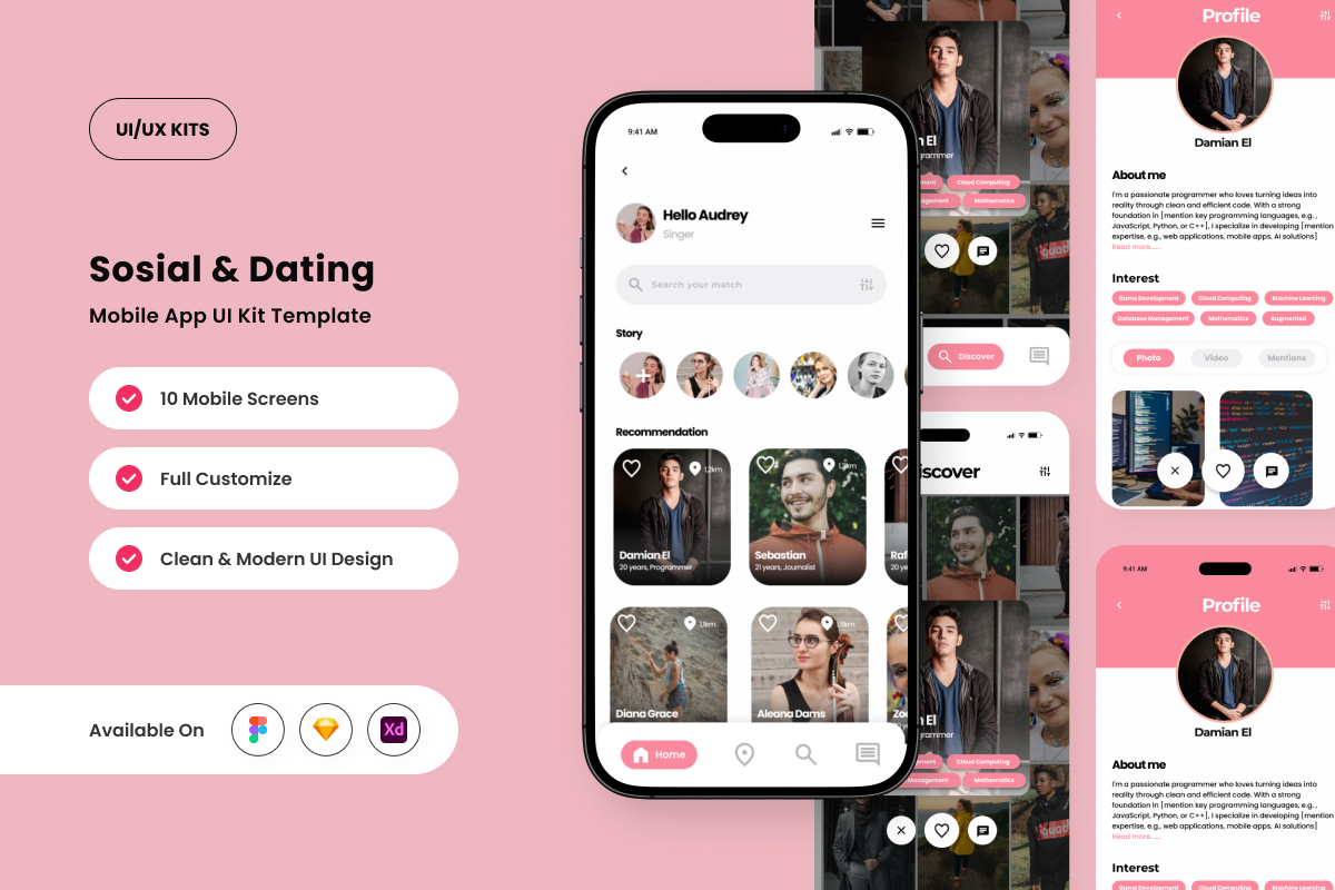 SwipeMate - Interactive Dating &amp; Social App UI
