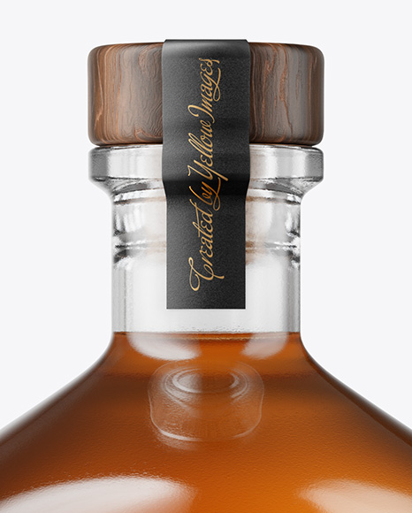 Clear Glass Whisky Bottle Mockup