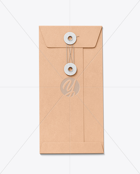 Kraft Paper Envelope with String Mockup