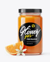 Clear Glass Jar with Orange Blossom Honey Mockup