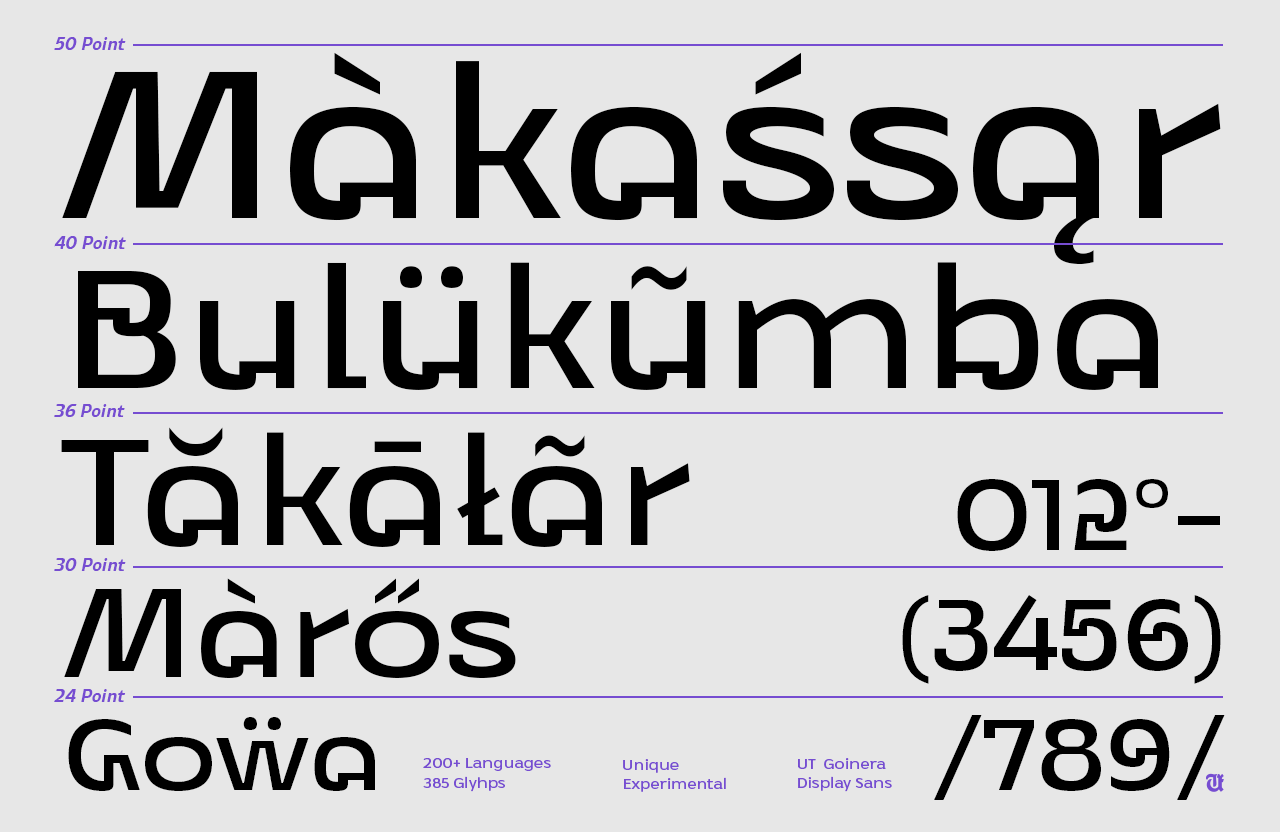 UT Goinera - A Unique Display Sans