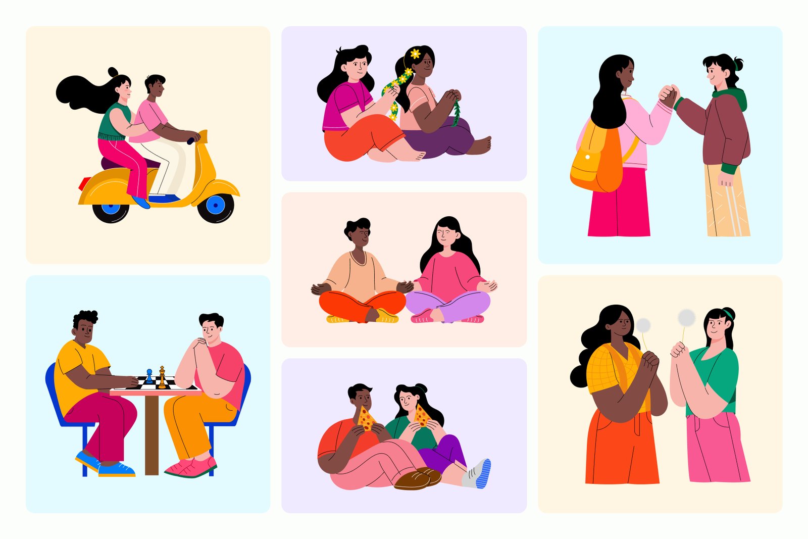 Friends Illustration Art Set