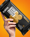 Matte Snack Package in a Hand Mockup