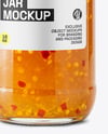 Glass Jar with Hot Pepper Jelly Mockup
