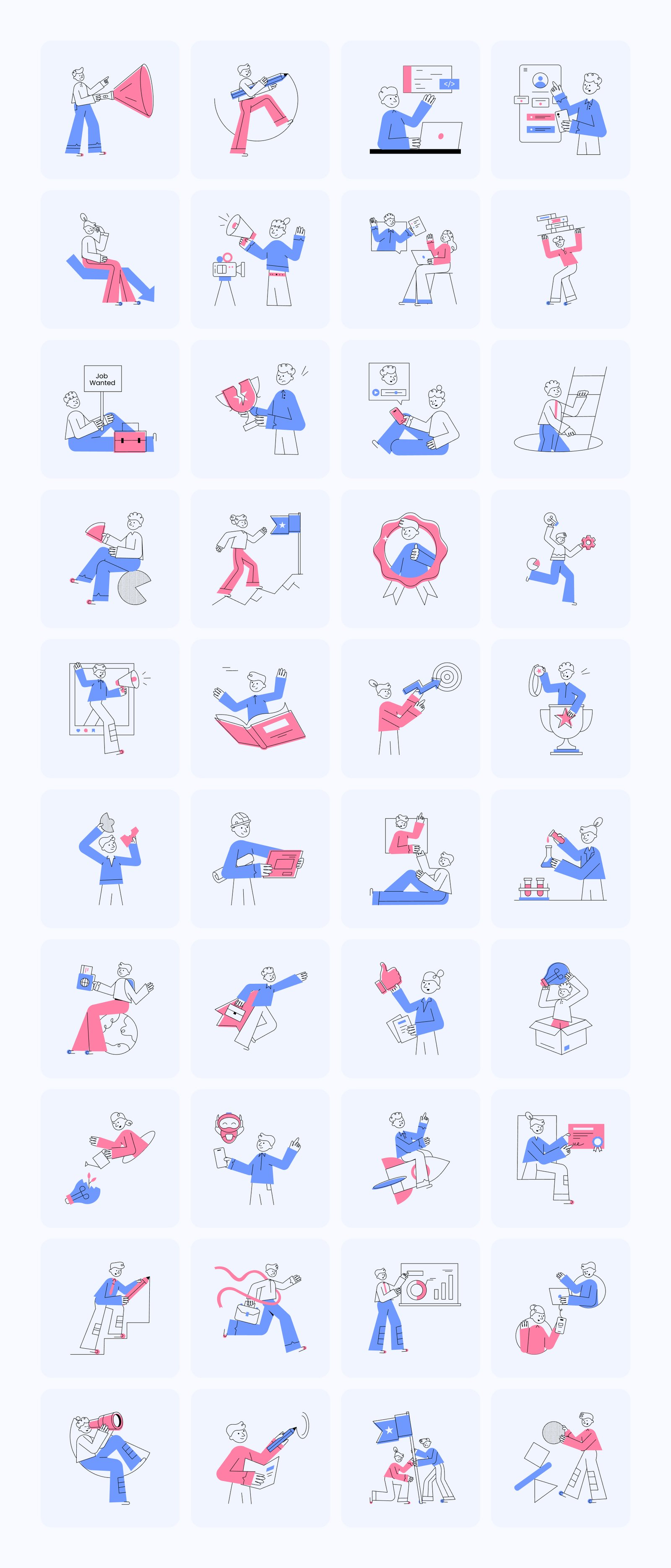 Professional Growth Illustration Set