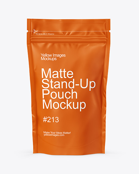 Matte Stand-Up Pouch Mockup