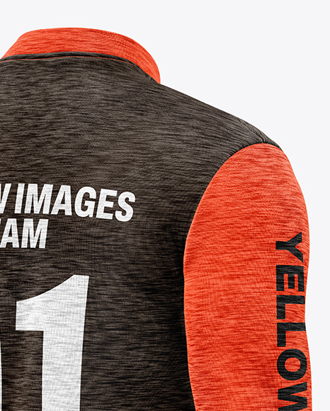 Melange Jersey Mockup - Back Half Side View