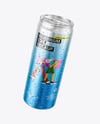 Aluminium Can With Water Drops Mockup