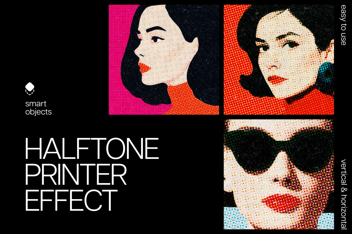 Grunge Halftone Print Photo Effect