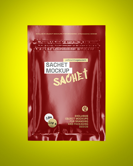 Glossy Sachet Mockup