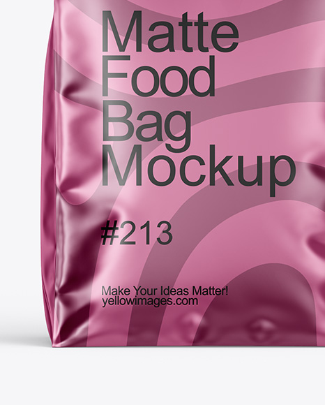 Matte Metallic Food Bag Mockup