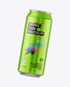 500ml Aluminium Can with Drops in the Hand Mockup