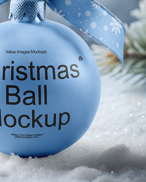 Matte Christmas Ball with Bow Mockup