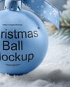 Matte Christmas Ball with Bow Mockup