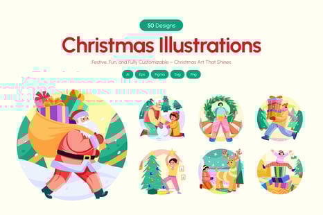 Christmas Illustration Art Set