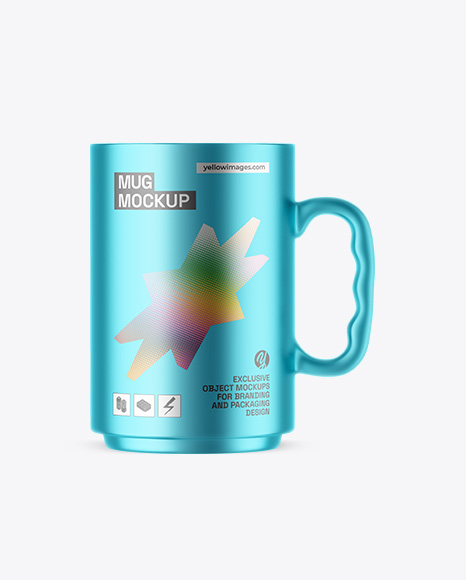 Matte Metallic Mug Mockup - Frosted mug mockup