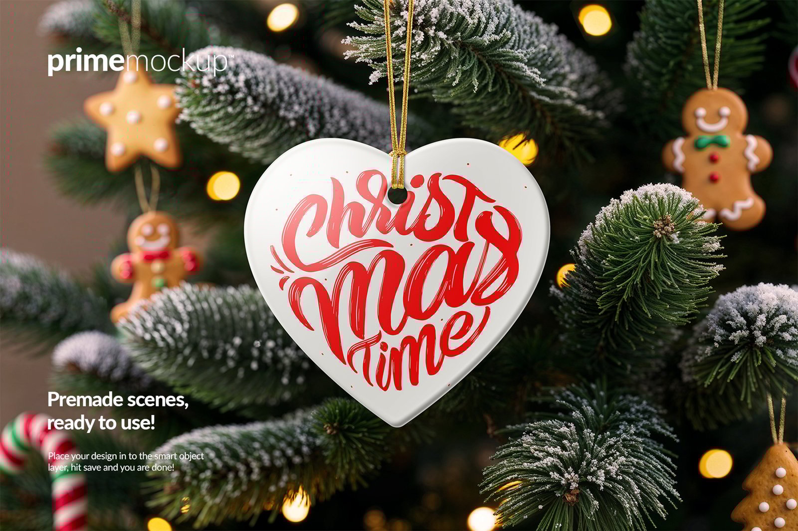 Christmas Ceramic Ornaments Mockup Scene