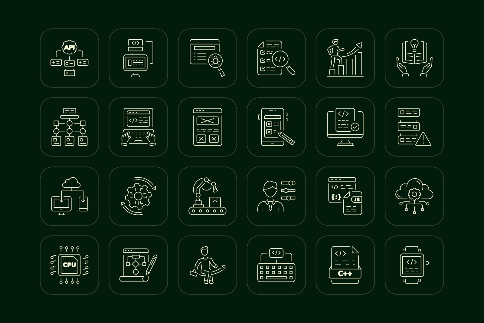 Development Icon Art Set