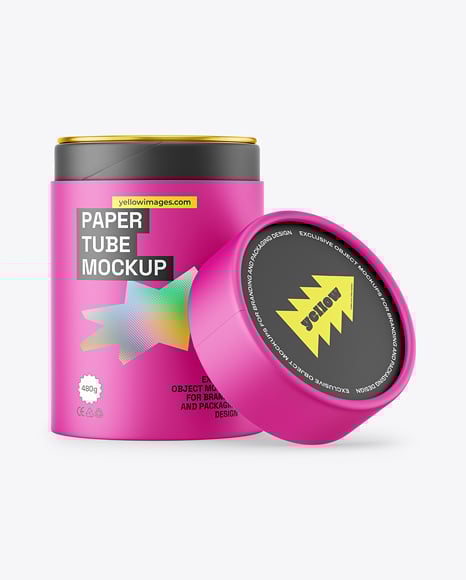 Opened Paper Tube Mockup