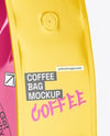 Glossy Coffee Bag Mockup - Half Side view